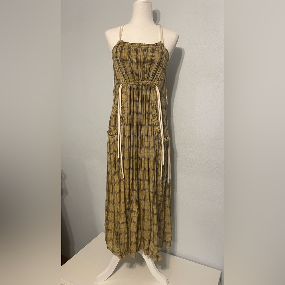 Anthropologie Moon River Strapless Plaid Dress